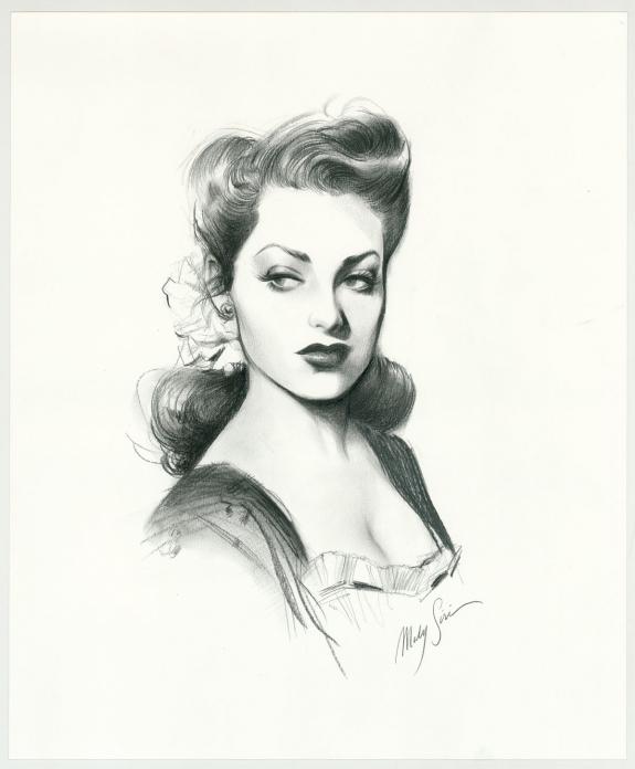 Maly Siri - Pin-up Art, illustration originale intitulée "Li