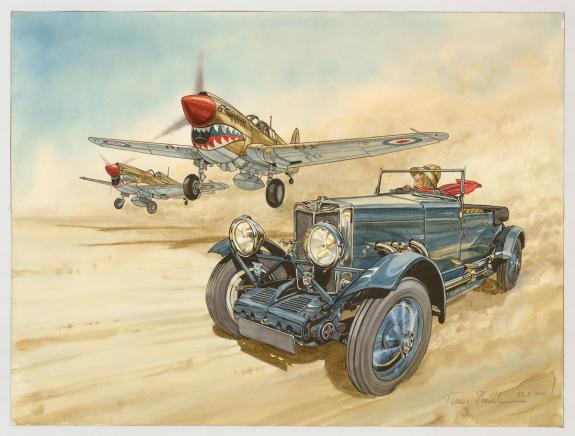 Franz Zumstein - Illustration originale, MG Mark III "Tigres