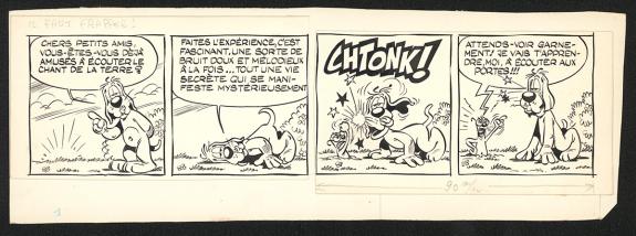 Henri Dufranne - Gai Luron, Strip original "Il faut frapper 