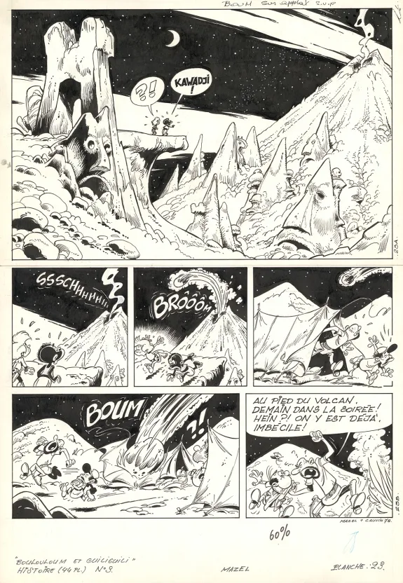 Planche noir et blanc, Boulouloum et Guiliguili (Les jungles perdues) , Le Trésor du Kawadji (T.3),  Mazel