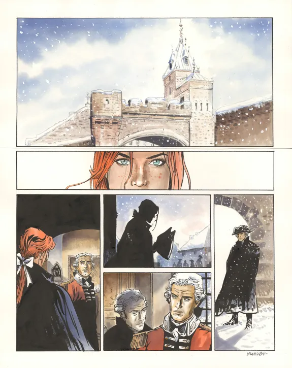 Colored original page, Nouvelle France, Bernard Vrancken