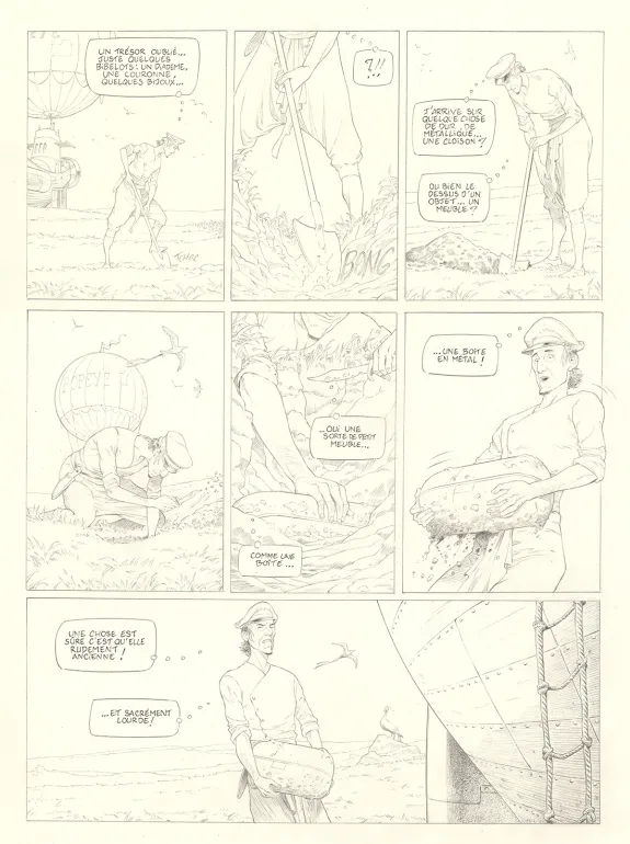 Planche noir et blanc, Sprague, Le Marin céleste (T.2), Olivier Roman