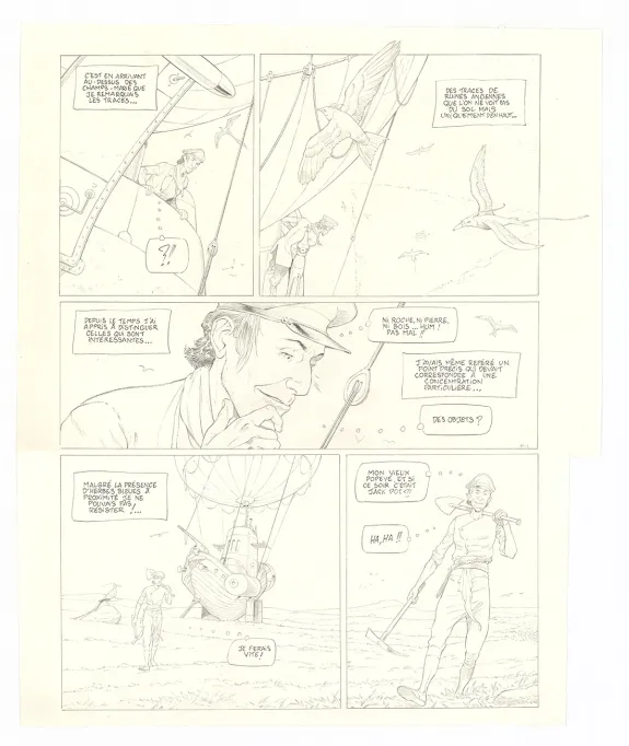 Planche noir et blanc, Sprague, Le Marin céleste (T.2), Olivier Roman