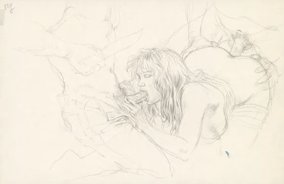 Illustration noir et blanc, Druuna, Paolo Serpieri