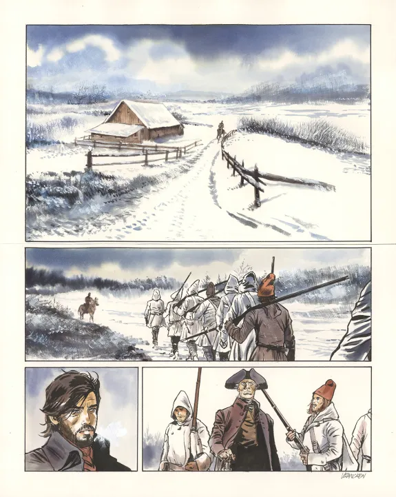 Colored original page, Nouvelle France, Bernard Vrancken