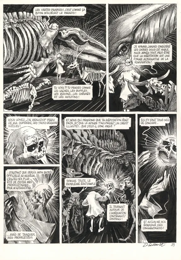 Black and white original page, La Tête de mort venue de Suède, Daria Schmitt
