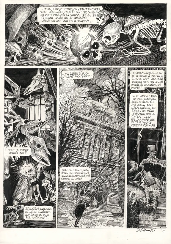 Black and white original page, La Tête de mort venue de Suède, Daria Schmitt