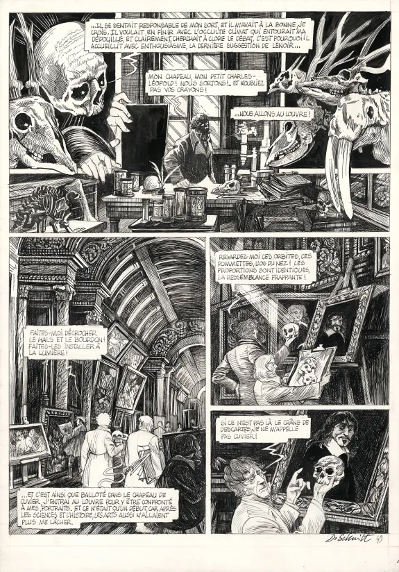 Black and white original page, La Tête de mort venue de Suède, Daria Schmitt