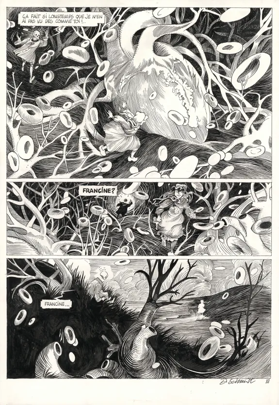 Black and white original page, La Tête de mort venue de Suède, Daria Schmitt