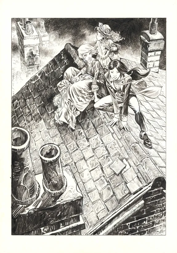 Black and white illustration, Shi, Le Roi démon (T.2), Josep Homs