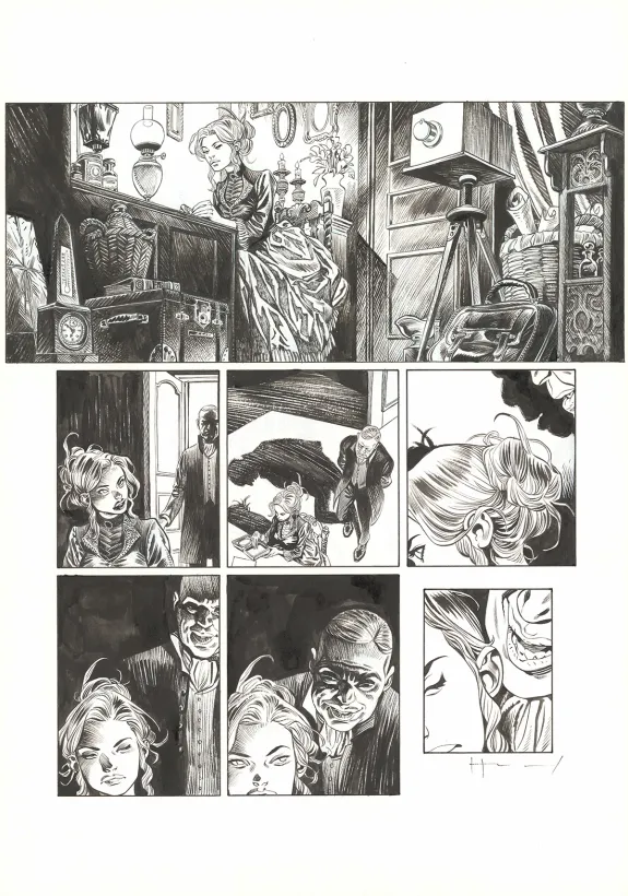 Black and white original page, Shi, Le Roi démon (T.2), Josep Homs