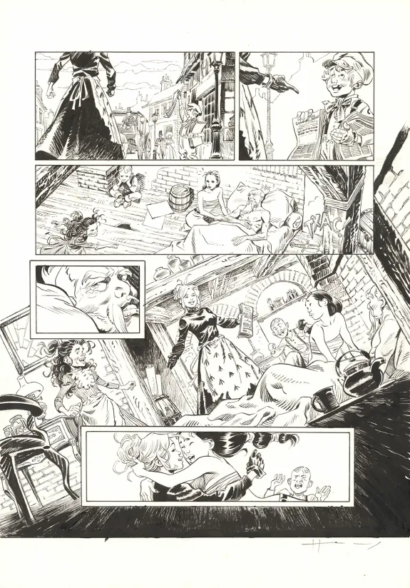 Black and white original page, Shi, La Grande Puanteur (T.6), Josep Homs