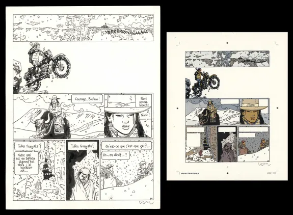 Black and white original page, Jonathan, La Piste de Yéshé (T.17),  Cosey