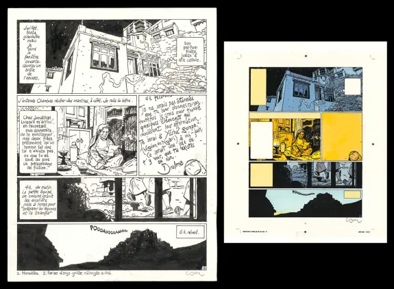Planche noir et blanc, Jonathan, La Piste de Yéshé (T.17),  Cosey