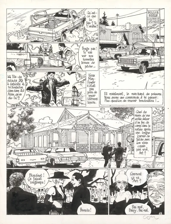 Black and white original page, Le Voyage en Italie, Tome 1 (T.1),  Cosey