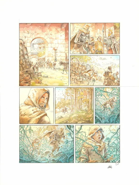 Colored original page, Les Hautes Herbes,  Grun