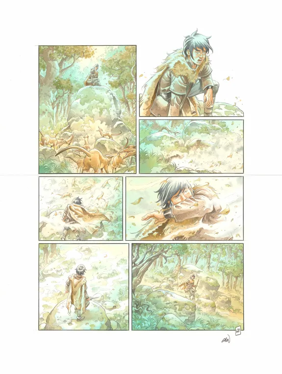 Colored original page, Les Hautes Herbes,  Grun