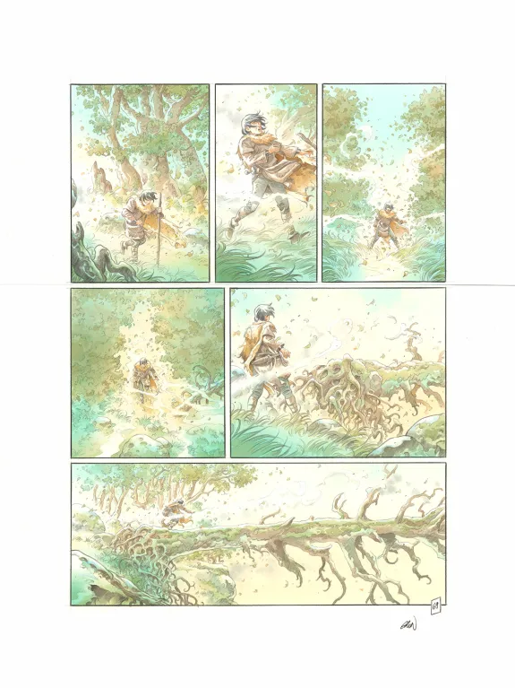 Colored original page, Les Hautes Herbes,  Grun
