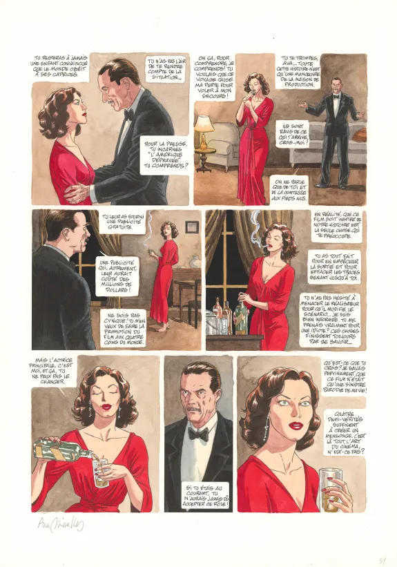 Colored original page, Ava, quarante-huit heures dans la vie d'Ava Gardner, Ana Miralles