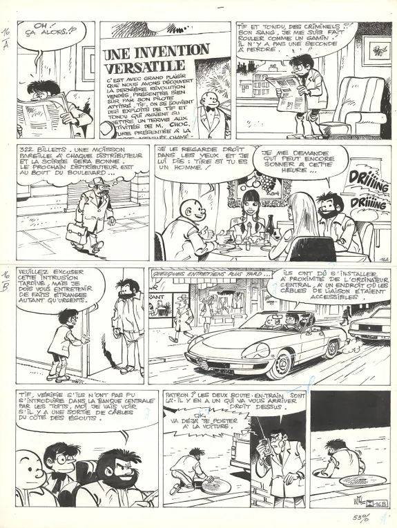 Planche noir et blanc, Tif et Tondu, Coups durs (T.39),  Will