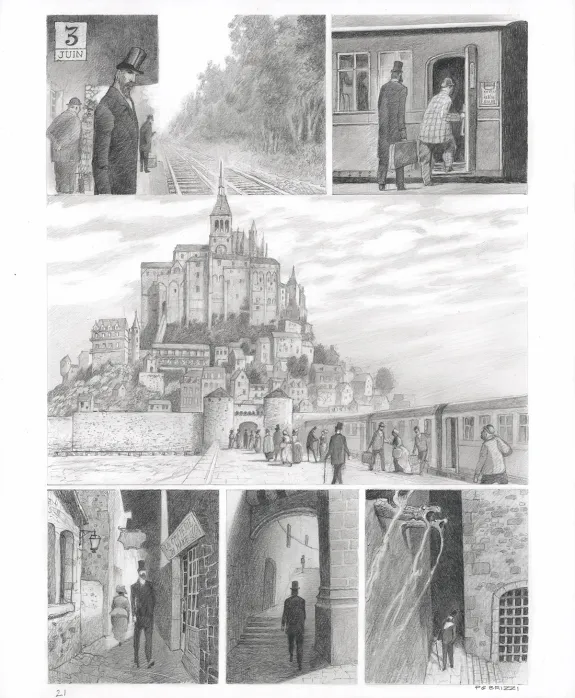 Black and white original page, Le Horla, Paul & Gaëtan Brizzi