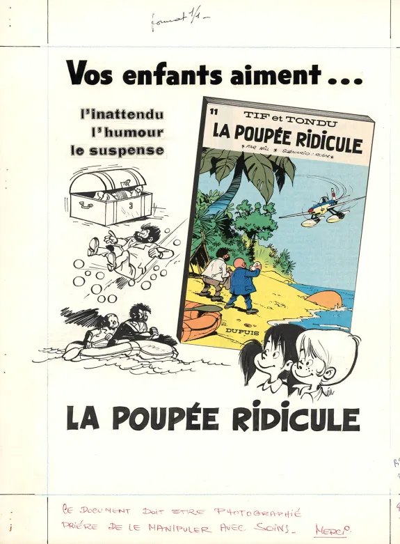Illustration noir et blanc, Tif et Tondu,  Will