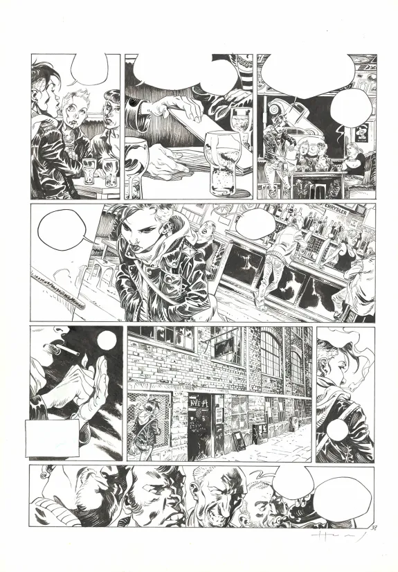 Black and white original page, Millenium, Les Hommes qui n'aimaient pas les femmes - Première partie (T.1), Josep Homs