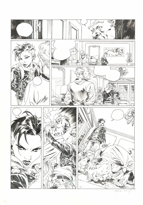 Black and white original page, Millenium, Les Hommes qui n'aimaient pas les femmes - Seconde partie (T.2), Josep Homs