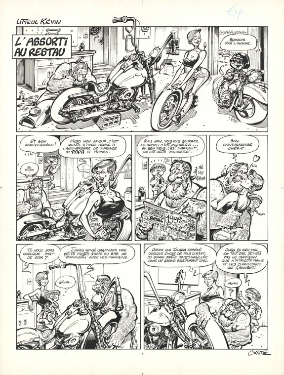 Black and white original page, Litteul Kévin, Litteul Kévin (T.1),  Coyote
