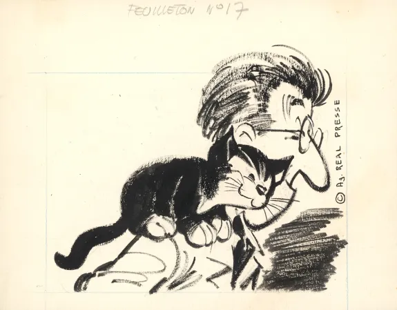 Illustration noir et blanc, Boule et Bill, Jean Roba