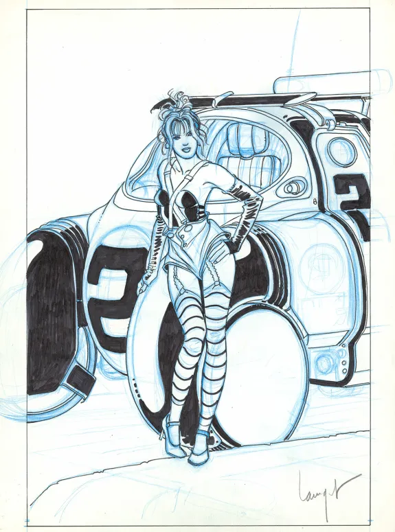 Black and white illustration, Chris Lamquet