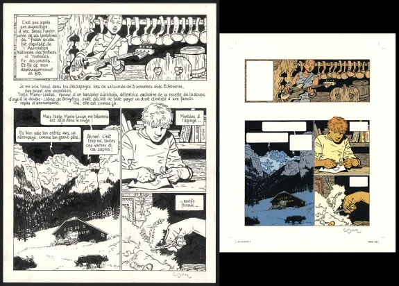 Black and white original page, Yiyun,  Cosey