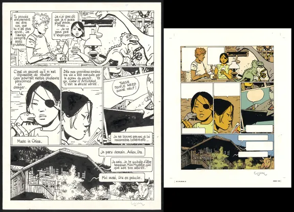 Black and white original page, Yiyun,  Cosey