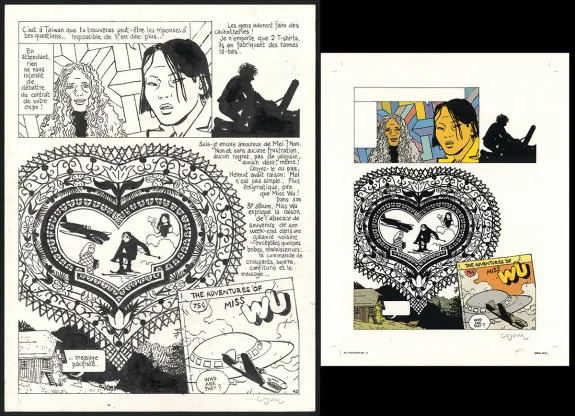Black and white original page, Yiyun,  Cosey
