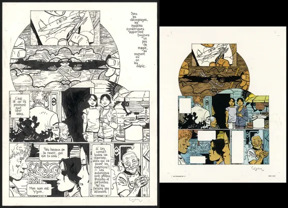 Black and white original page, Yiyun,  Cosey