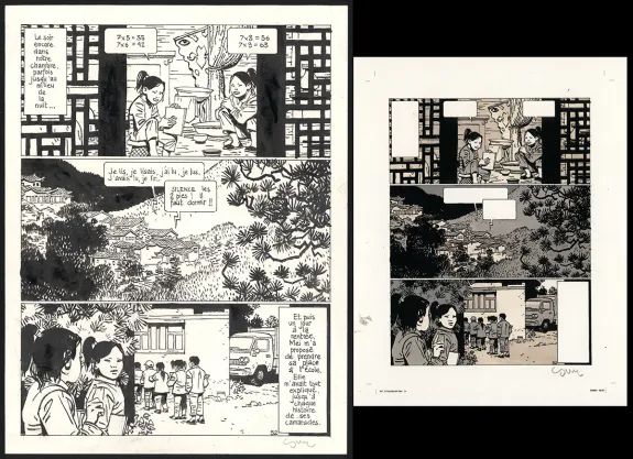Black and white original page, Yiyun,  Cosey