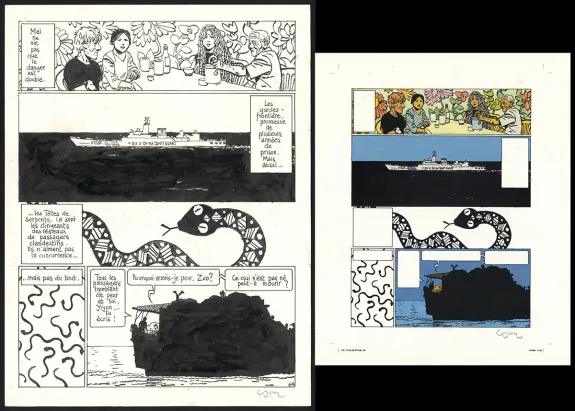 Black and white original page, Yiyun,  Cosey