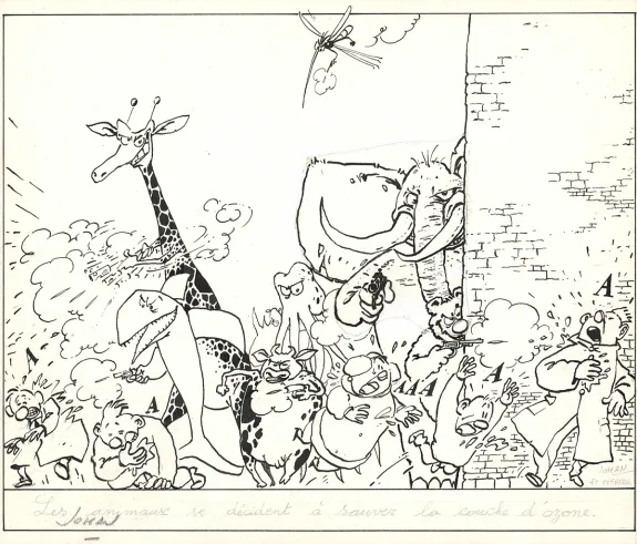 Black and white illustration, La Vache, Johan De Moor