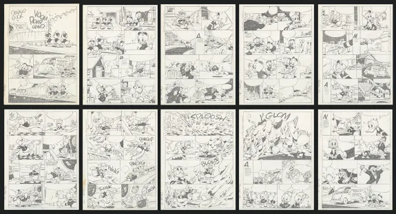 Planche noir et blanc, Donald Duck, William Van Horn