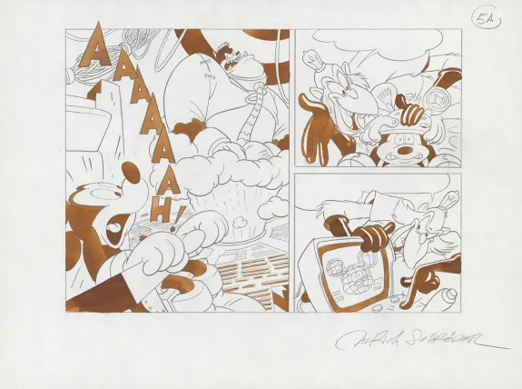 Colored illustration, Mickey, Runaway Brain, Ulrich Schröder