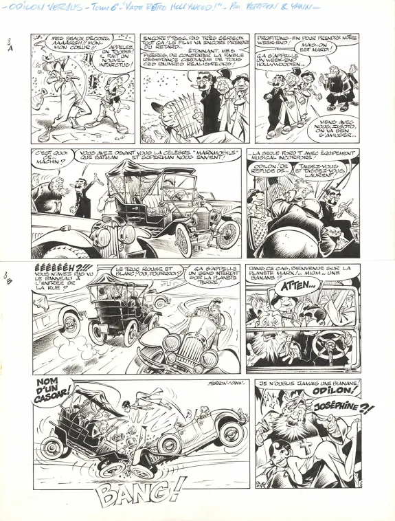 Black and white original page, Odilon Verjus, Vade retro Hollywood ! (T.6), Laurent Verron