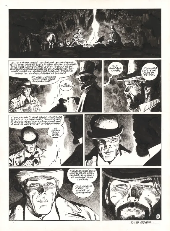 Black and white original page, Undertaker, Mister Prairie (T.7), Ralph Meyer