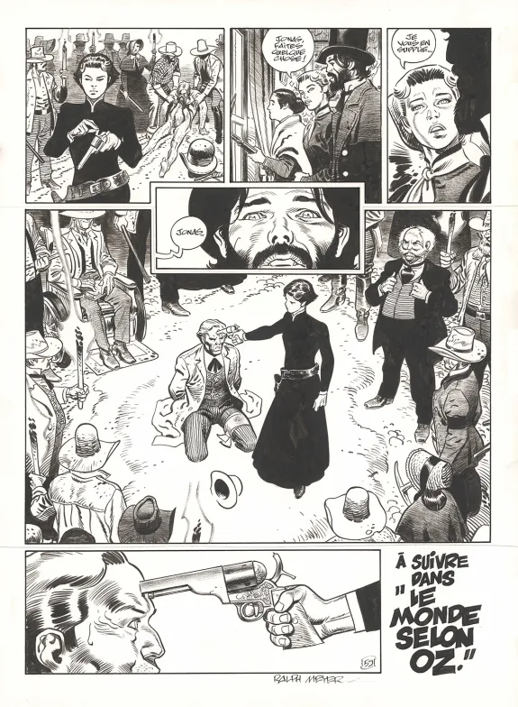 Black and white original page, Undertaker, Mister Prairie (T.7), Ralph Meyer