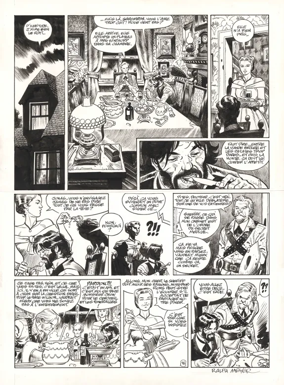 Black and white original page, Undertaker, Mister Prairie (T.7), Ralph Meyer