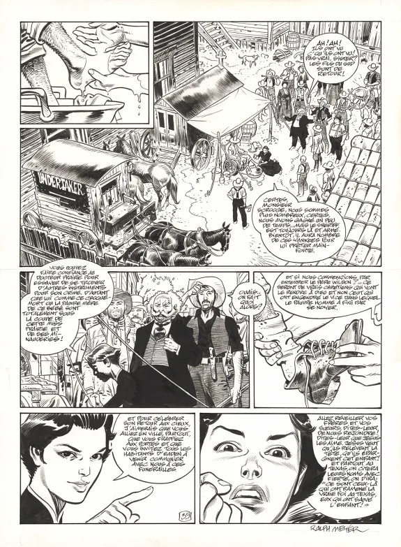Planche noir et blanc, Undertaker, Mister Prairie (T.7), Ralph Meyer