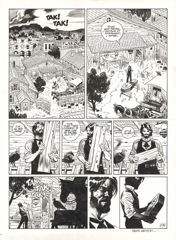 Planche noir et blanc, Undertaker, Mister Prairie (T.7), Ralph Meyer
