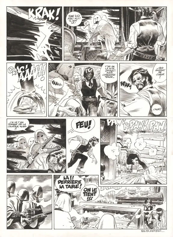 Black and white original page, Undertaker, Le Monde selon Oz (T.8), Ralph Meyer