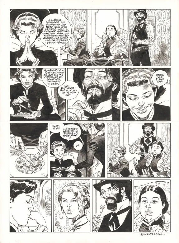 Black and white original page, Undertaker, Le Monde selon Oz (T.8), Ralph Meyer
