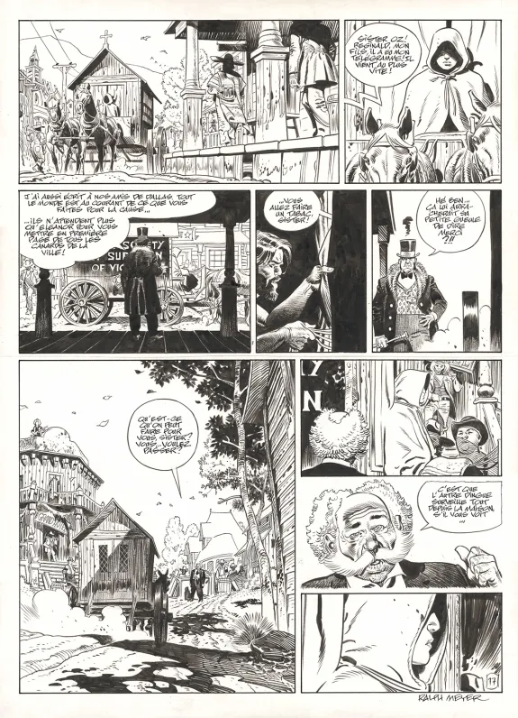 Black and white original page, Undertaker, Le Monde selon Oz (T.8), Ralph Meyer