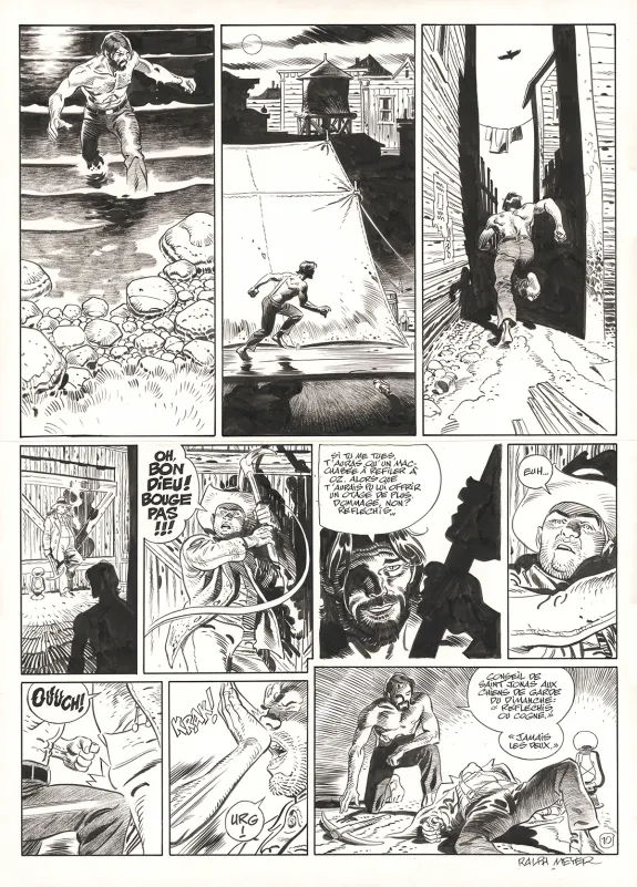 Black and white original page, Undertaker, Le Monde selon Oz (T.8), Ralph Meyer